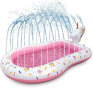 Neteast Inflatable Splash Pad for Kids - 3 in 1 Outdoor Toys Sprinkler Kiddie Pool for 2 3 4 5 6 7 8 Year Old Baby Toddlers Boys Girls Adults | Large Outside Toys Birthday Gifts Backyard Water Party