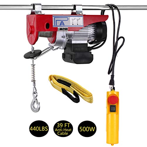 LIMICAR Electric Hoist 440LBS Overhead Lift Electric Hoist Crane Garage Ceiling Pulley Winch