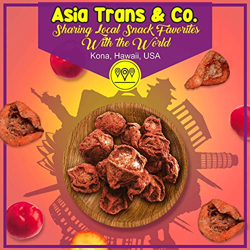 Asia Trans Seedless Red Li Hing Mui Crack Seed Plums | Hawaiian Favorite | Sweet, Sour, & Salty Dried Asian Plum Candy #TOP5