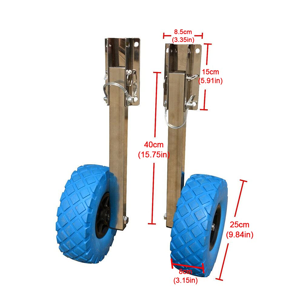 Roues de Transport pour Bateau Pneumatique, Roues de Lancement Roues Antidérapantes Roues de Bateaux Pneumatiques pour Bateau Pneumatique, Charge Max 160kg