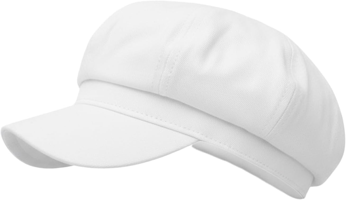 Women Baker Hat Boy Hat Peaked Beret Cap with Brim Ladies Hat Adjustable Unisex Design for Multi Occasion Vintage Brim Flat Cap Solid Color