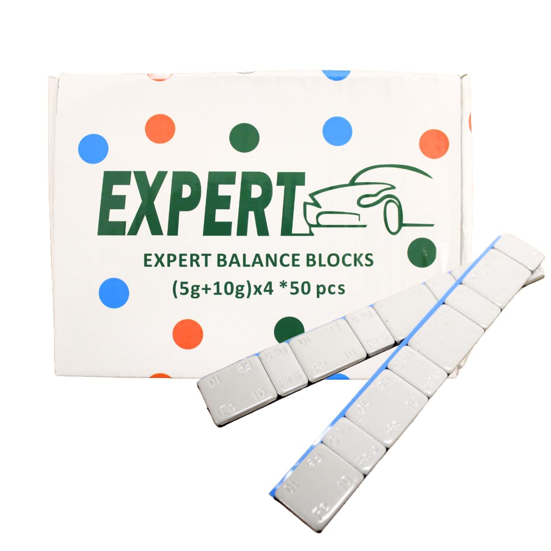 EXPERT 50 Pièces Pneus Barre Adhésive Masses D'Équilibrage, Blocs d'équilibrage pour Voiture - (5g + 10g) = 600g | Équilibrage Précis, Stabilité et Sécurité Optimale