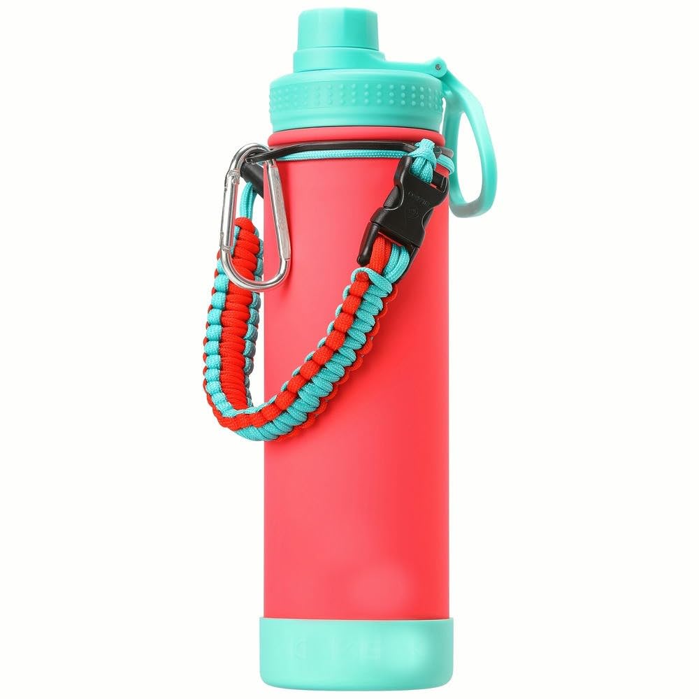 Izolowana butelka na wodę szerokie usta stalowy kubek z pokrywką szczelny podwójna ścianka vacuum flask 24h zimny kołnierz (22oz)