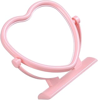 Double-Sided Heart Shaped Makeup Mirror Porta...