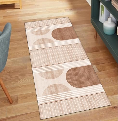 Alfombra de pasillo antideslizante que no se mueve de 80x220 cm lavable naranja 2