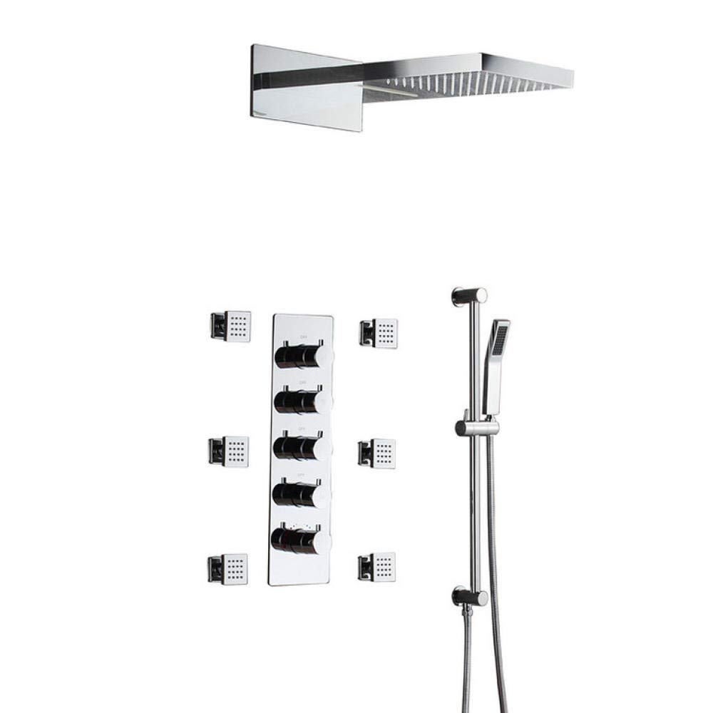 Regendusche Armaturen Thermostatische Steuerung Duschventil Messing Bad Dusche Wasserhahn Badezimmer Regen Dusche Set