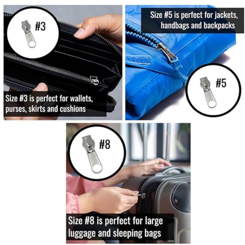 JZK 85PCS 3 Sizes 3 5 8, Zip Repair Kit, Zipper Slider Replacement Accessories - Image 4