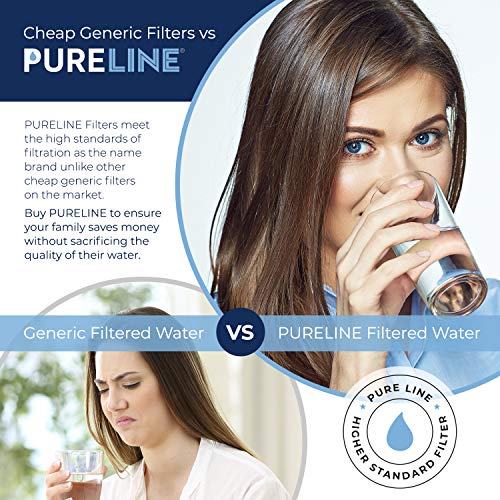 Pureline: MWF Water Filter for Refrigerator, Compatible GE MWF Refrigerator Water Filter. Replacement for GE Smartwater Filter, Replacement for Models GE MWF, MWFP, MWFINT, GWF, GWFA, (3 Pack).