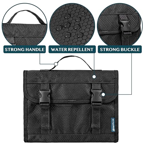 PAVILIA Travel Hanging Toiletry Bag for Women Men, Large Capacity Makeup Bag Kit, Waterproof Cosmetic Storage Organizer Case for Bathroom Shower3