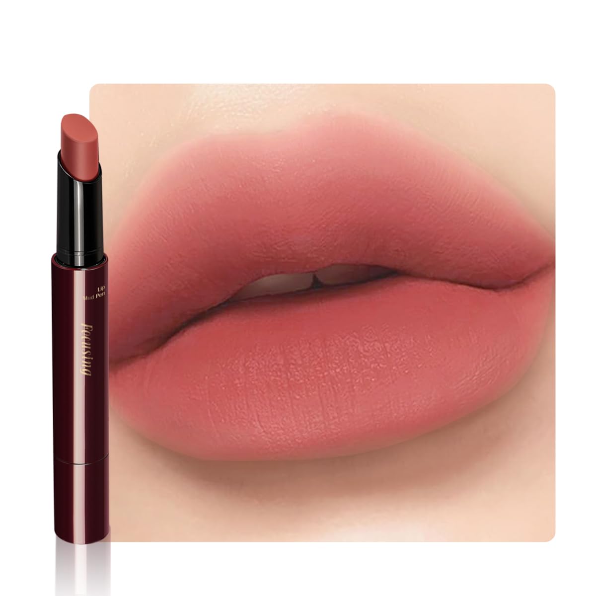 Matte Lip Mud Pencil, Velvet Matte Lipstick Stick, Nude Lip Color Lip Clay, Lightweight Smooth Non Drying Lip Tint Crayon, Blur Effect Natural Long Lasting Lipstick for Women-Naked Malt
