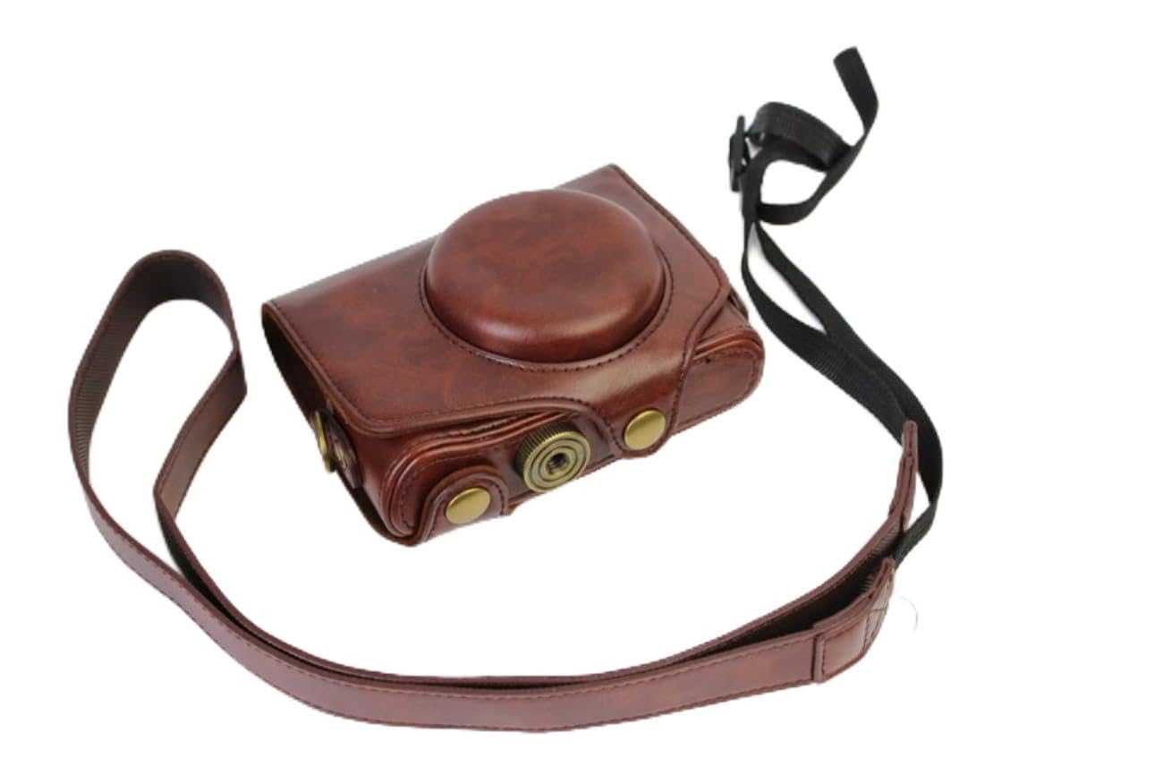 SKEIDO Holster Camera Case for Canon PowerShot SX740 SX730 SX720 HS Full Body Camera PU Leather Case Bag with Strap (Coffee)