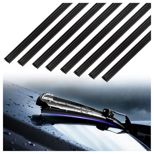 8PCS 26 Car Wiper Blade Inserts Refill Adjustable Boneless Car Wiper Blade Refills Restore Windshield Clarity Essential Cars Windshield Wipers Rubber Replacement (8PCS 26 Inch)