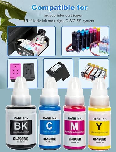Image of ANG GI 790 Ink Refill for Canon PIXMA G1000, G1010, G1100, G2000, G2002, G2012, G2100, G3000, G3010, G3012, G3100 Printers Ink (Black, Yellow, Cyan, Magenta)