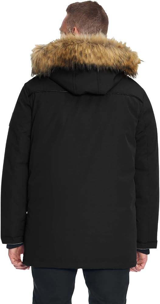 ALPINE NORTH Fraser Men's Vegan Down Parka with Faux Fur Hood