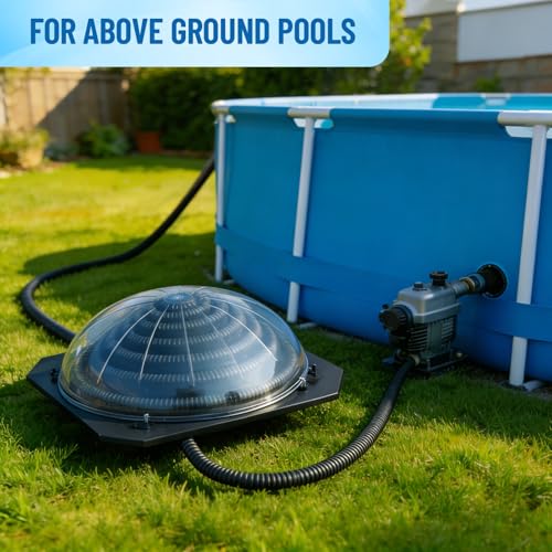 VINGLI Solar Pool Heater Above Ground Domed Solar Powered Swimming Pool Heater Contour Pool Heating Coil (1 Pack)