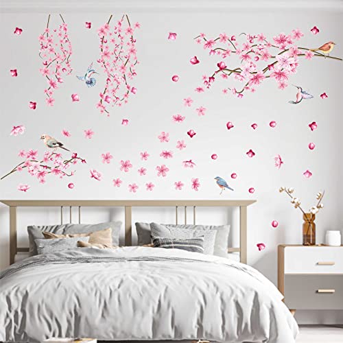 Vinilo Decorativo Rama de Cerezo Rosa 35.4x15.7 pulgadas miniatura 3