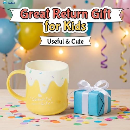 Image of FunBlast Milk Mug for Kids - 420 Ml; Unbreakable Mug for Kids, Milk Mugs for Kids Unbreakable - Milk Drinking Cup for Kids (Yellow)