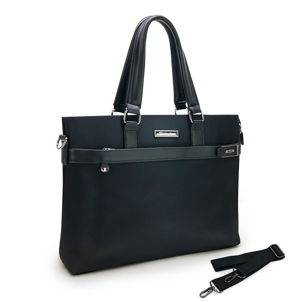 WAYTEX 71012 Borsa porta documenti e computer portatile con tasca Tablet Borsetta Manicotti in similpelle Nero, Nero