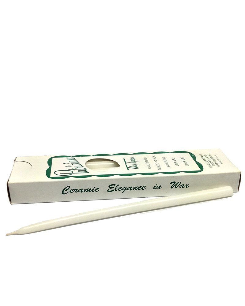 D'light Online Patrician 10 Inch Tiny Hand Dipped Skinny Taper Candles (Set of 12, White)