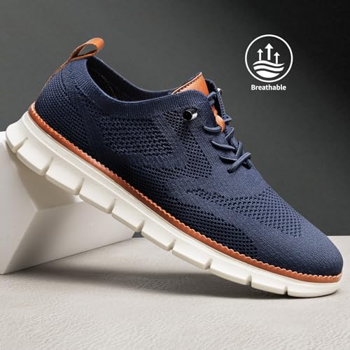 Wearbreeze Shoes for Men,Business Casual Shoes Mens,Comfortable Urban Dress Shoe for Men,Oxfords Mesh Sneakers,Breathable Upper Footwear,Lace-Up Lightweight Tennis Walking Shoe4
