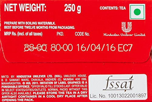 Image of Red Label Tea, 250g (Save Rupees 8)