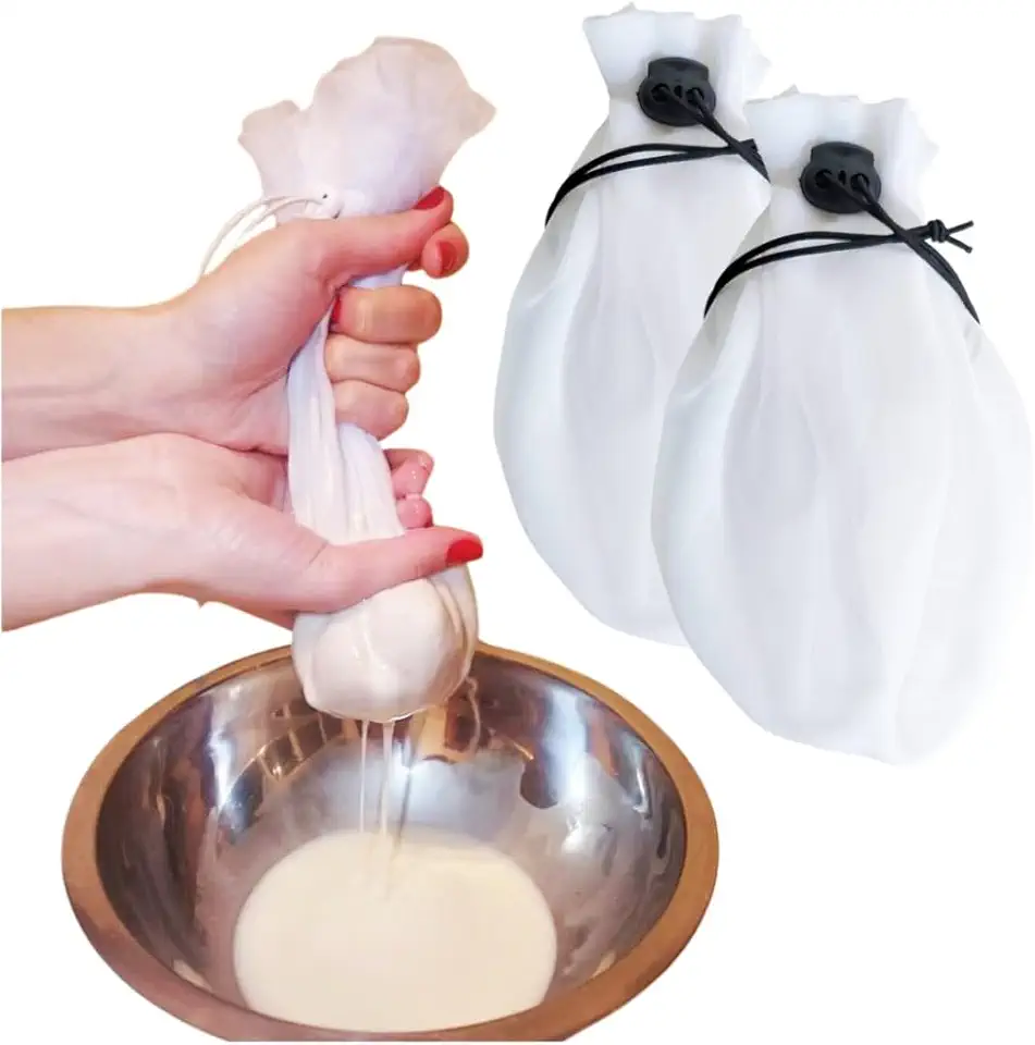 Kit 2 Coador Voal Voil Para Leite Queijo Vegetais Suco Kefir