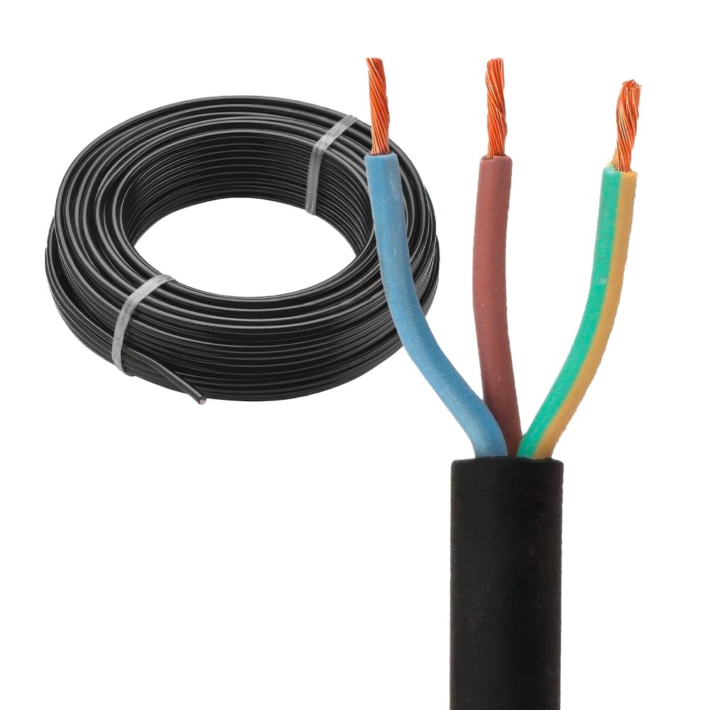 Câble 3G2.5mm² souple - Câbles pour courant alternatif 450/750V - Longueur 5m - Gaine noire