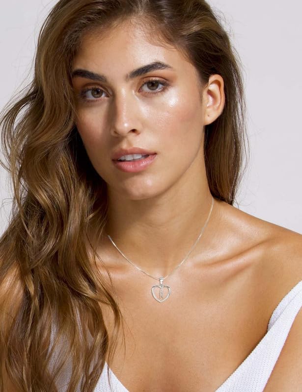 Miniatura 3 de ITS4YEO 925 Sterling Silver Infinity Heart Pendant Initial Necklaces Silver Necklace Zircon Pendant Necklaces for Women Jewelry Gift for Women Wife