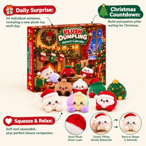Christmas Plush Dumpling Advent Calendar 2026, 24 Days Countdown Calendar, Festive Holiday Gift Adults - image 4