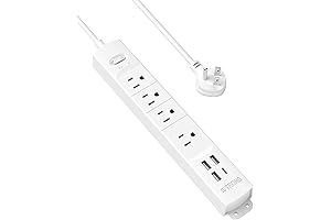 TROND Mini Surge Protector Power Strip 2 ft Cord