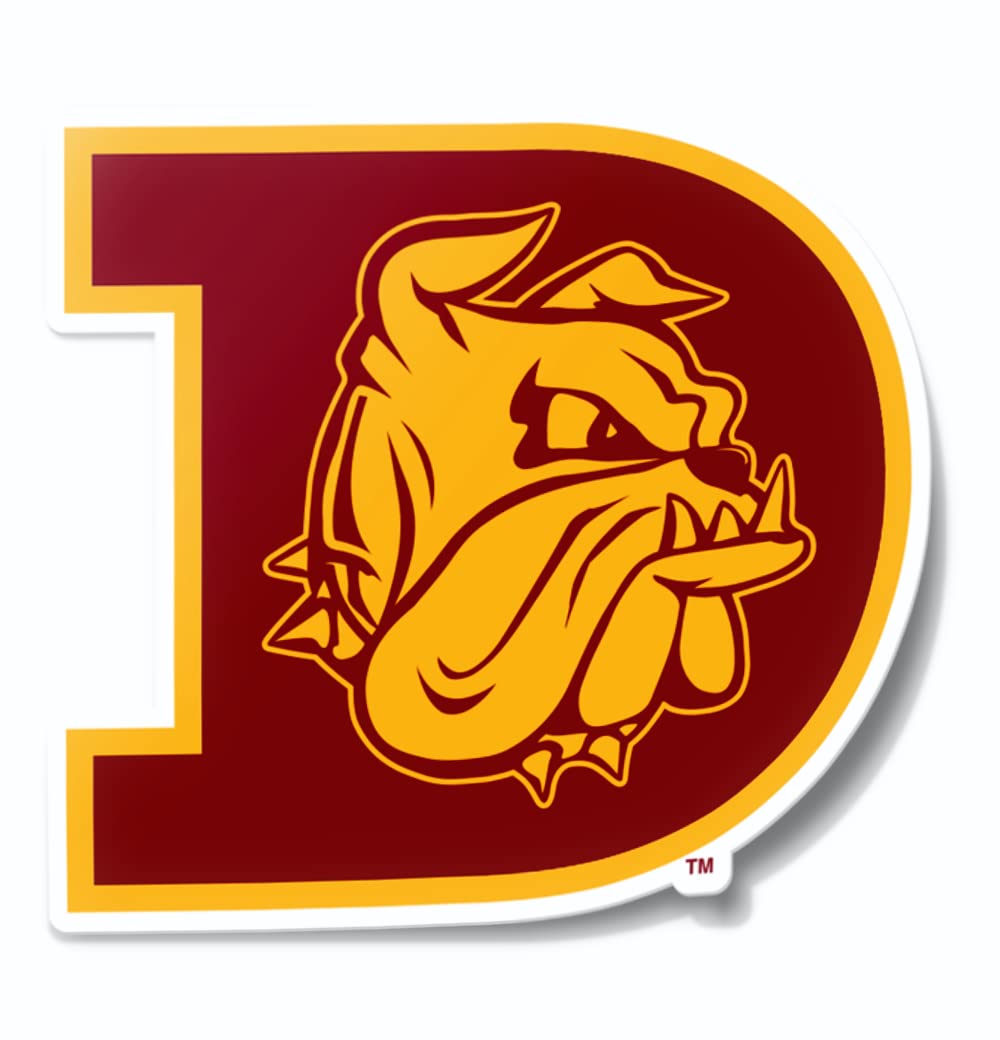 Minnesota Duluth Bulldogs Block D Logo Maroon and Gold Weatherproof Vinyl Sticker Car Decal from Nudge Printing