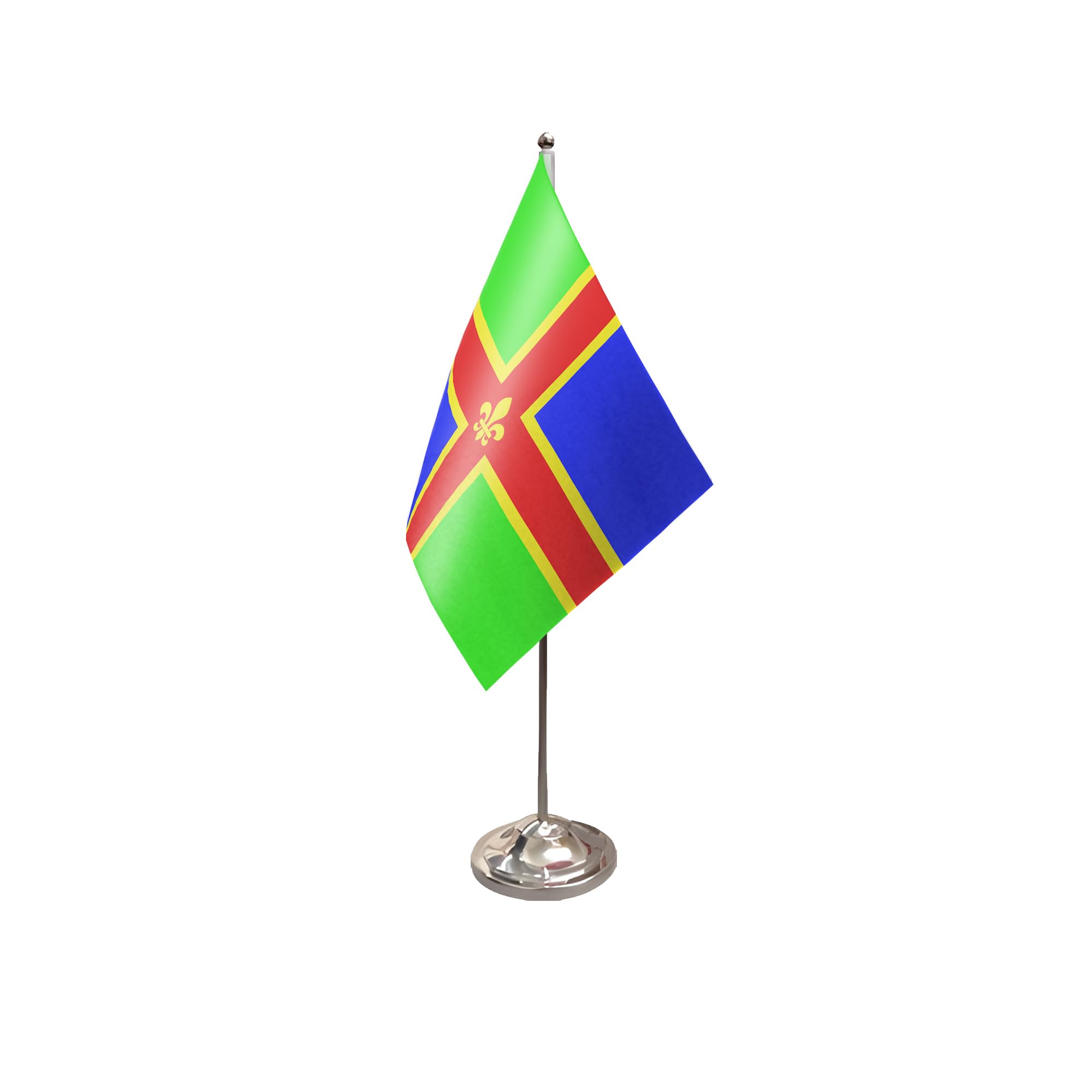 Flagtex Lincolnshire Satin Table Flag With Chrome Pole & Base — image 1