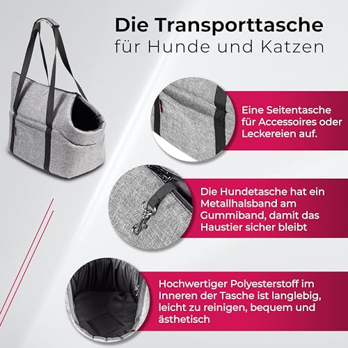 BOUTIQUE ZOO Hundetasche - Schwarz Schwarz/Minky, L bis 12 kg - Tragetasche für kleinen und mittleren Hund, Welpen, Katze