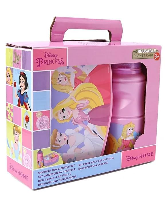 Image of STRIDERS Disney Princess 2-Piece Lunch Box & Bottle Gift Set | Insulated & Leakproof | Ideal for School, Travel & Picnics | Fun & Practical Meal Solution for Kids