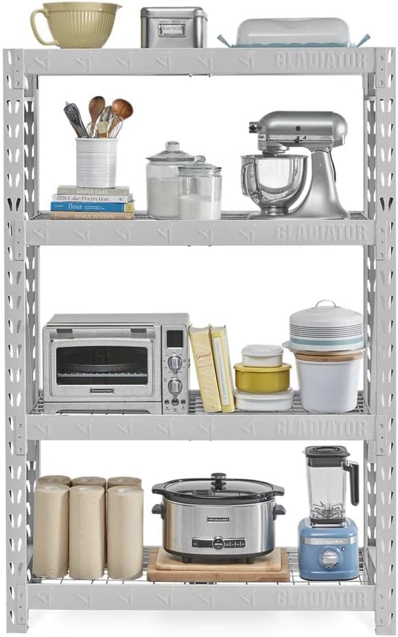 Gladiator 48" Wide Heavy Duty Rack with Four 18" Deep Shelves