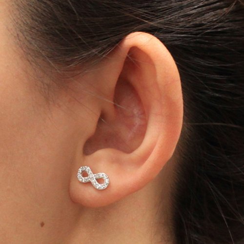 Argento sterling Infinito orecchini cubici