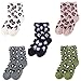 ZOYLINK 5 Paia di Calzini della novità delle Donne Moda Multicolore Stampa Leopardata Calzini Morbidi Sfocati Calzini del Cuscino Dell'equipaggio del Verme Calzini del Pavimento Calzini del Sonno