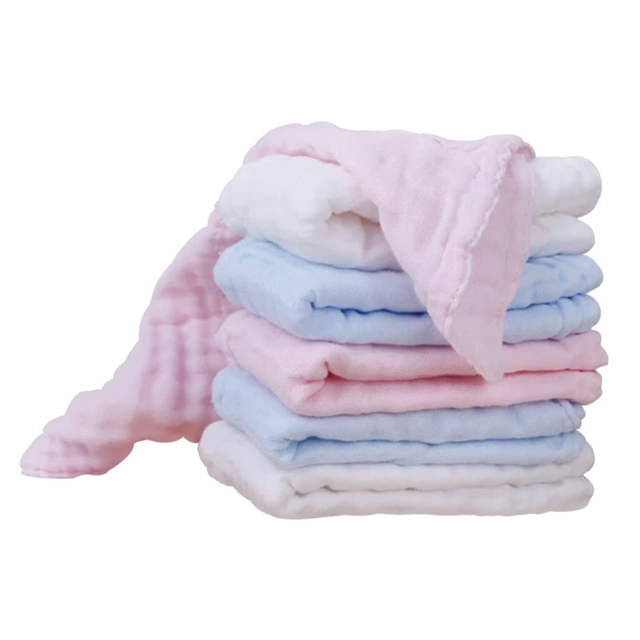 ifundom 18piezas Toalla De Alimentación De Algodón Para Bebés De Pañuelo De Gasas y Absorbentes Azul Para Limpiar La Cara Babero