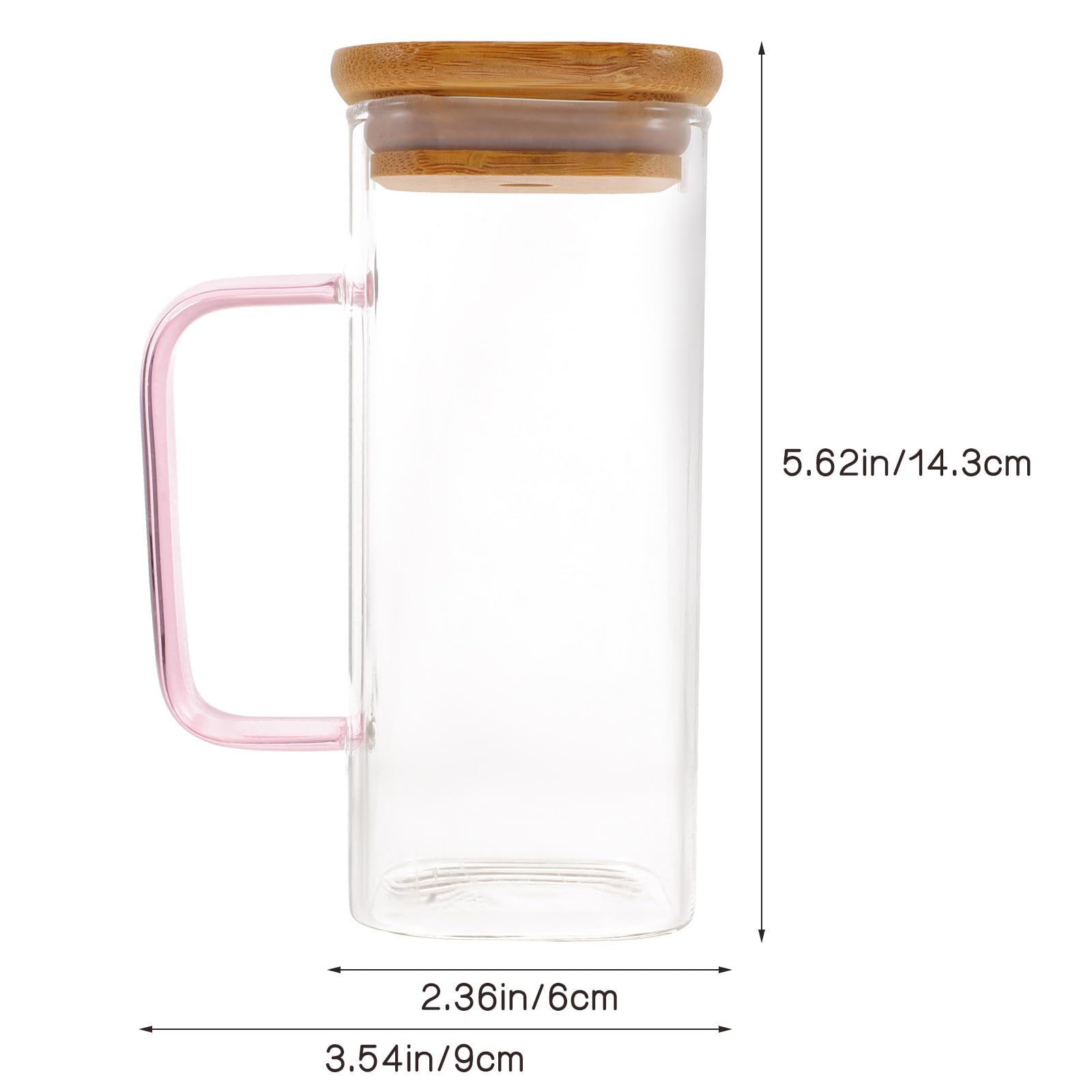 SWOOMEY glass drinking cup 40oz tumbler with handle glass mason jar mug glass mug with lid clear tumbler reusable water cup convenient straw cup bamboo cover with cover travel