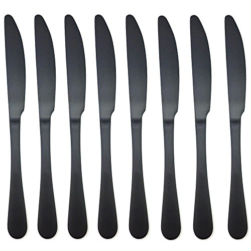 Black 9.84-Inch Dinner knives Foodservice Pattern, Stainless Steel, Sharp Knife,For BBQ Parties Kitchens Weddings Dinners Suitable for Cutting Work