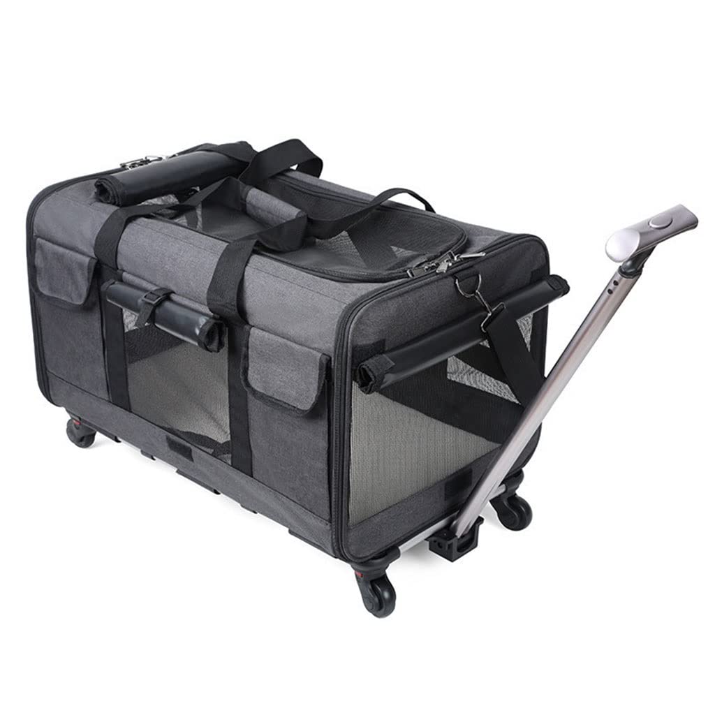 Transportín For Mascotas con Ruedas, Transportín For Mascotas For Perros Pequeños Y Gatos Cachorros De hasta 33 LBS Transportín For Perros, Transportín For Gatos Debajo del Asiento Seguro (Color : A