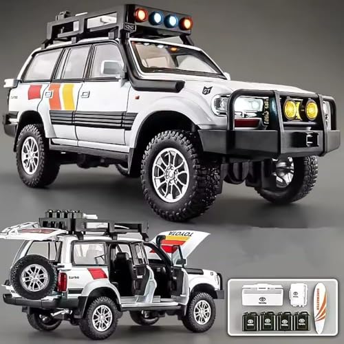 Image of Magicwand 1:24 Scale Die-Cast Tayota Land Cruiser LC80【Colors As Per Stock】【Box Packing】 with 7 Openable Doors,Pull Back Action,Lights,Music & Working Horn【Pack of 1】