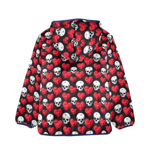 Skull Hearts Boys Fleece Coat,Children's Zip-Up Hoodie Jacket,Baby Warm Fashion Outerwear 3-10T,A1133382