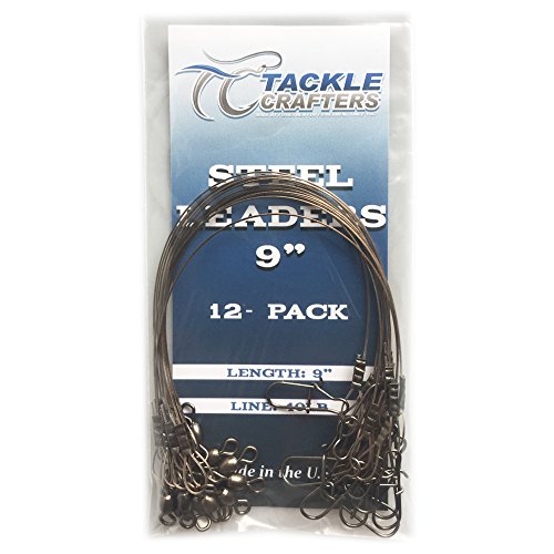 TACKLE CRAFTERS 9 Stainless Steel Wire Leaders Fishing Tackle Gear and Accessories - 12 Pack TACKLE CRAFTERS 9" Stainless Steel Wire Leaders Fishing Tackle Gear and Accessories - 12 Pack