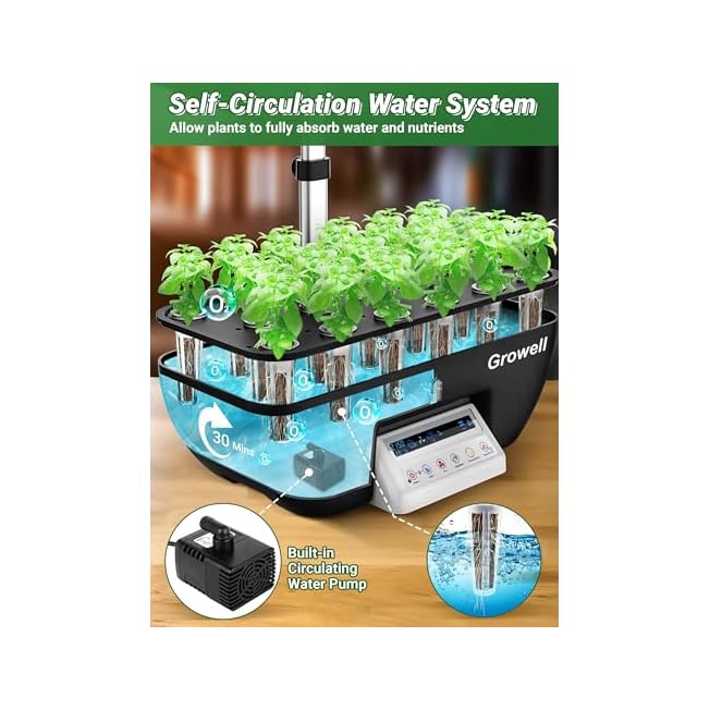 Hydroponics Growing System Kit, 17 Pods Herb Garden with 102 28W Full-Spectrum Grow Lights & 2 Fans, 10L Water Tank, Auto Timer