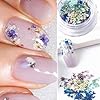 Dried Flowers for Nails, 3D Nail Dried Flowers Sticker 1 Box Mixed Natural Real Dry Flower Nail Art Decals Charms Small Dried Flowers for Nails Art Resin DIY Craft Summer Nail Art Decorations Supplies #3