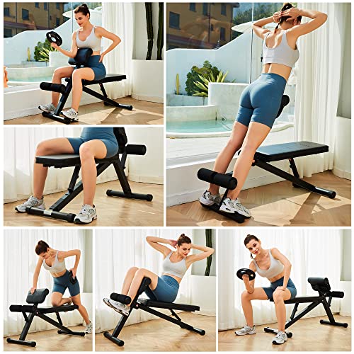 Leikefitness Roman Chair Adjustable Weight Bench Foldable Workout Exercise Bench Full Body Strength Training Preacher Curls Bench #TOP4