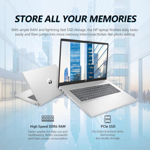 Image of HP Laptops 17 Inch Laptop Computer, 17.3 inch HD+ Large Screen Laptop PC, Intel Core i3 (8-Cores), Windows 11 Pro, 10-Key Number Pad, Wi-Fi 6, USB-Type C, 16GB RAM 512GB SSD