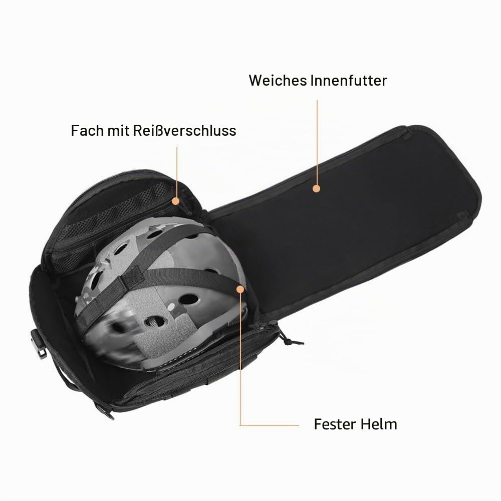 Taktische Helmtasche, Leichte Helmbeutel, Kratzfest, Helmpaket, Gepolsterte Airsoft Helm Aufbewahrungstasche, MOLLE Clamshell Helmtaschen Pack für Sport Jagd