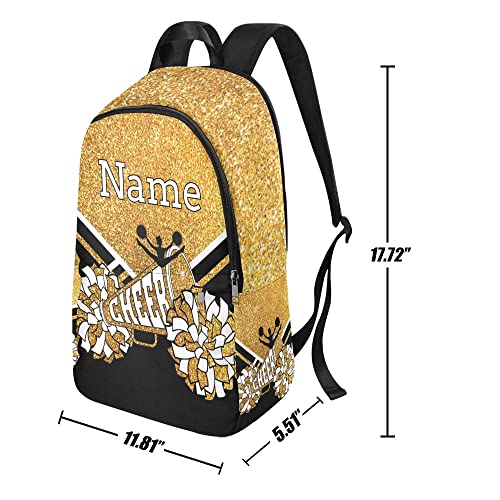 Personalized Cheerleader Cheer Gold Print Backpack with Name Custom Travel Daypack Bag for Man Woman Gifts4